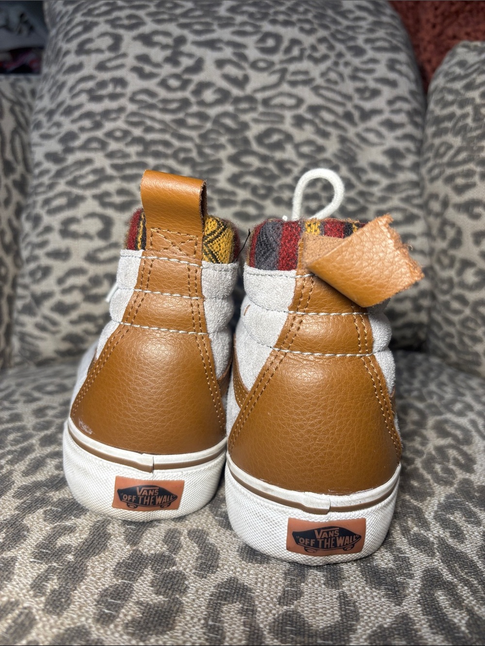Vans sk8 MTE Scotchbrite light grey suede high top sneaker Aztec fabric accent - Picture 9 of 14